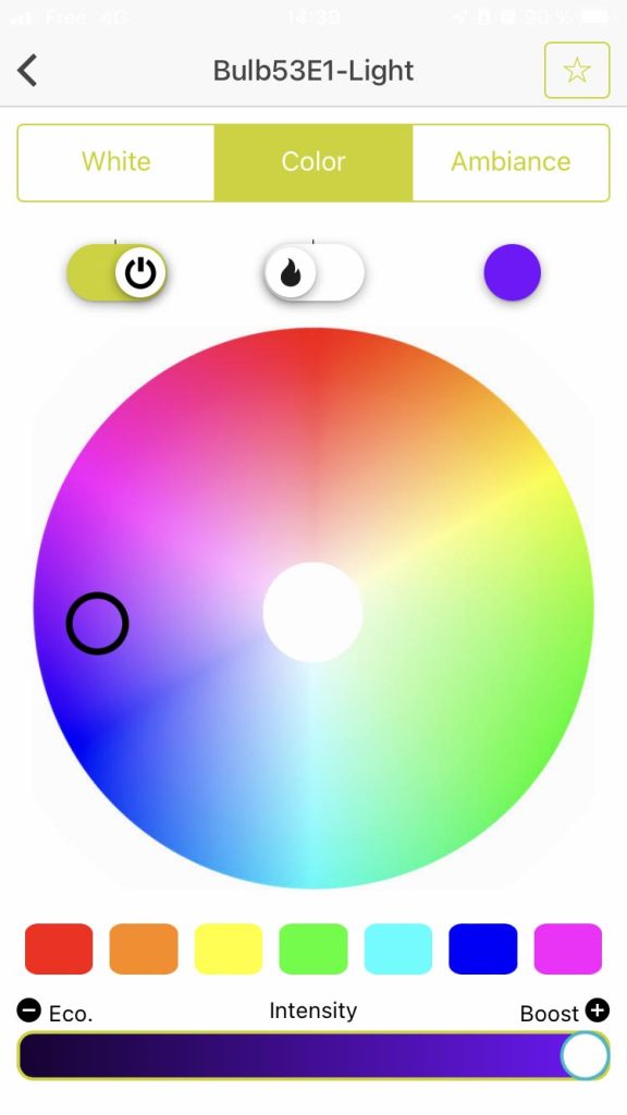 SMART AND GREEN app color picker