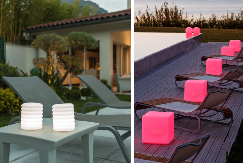 Lampes bluetooth pour décorer abords de piscine SMART AND GREEN